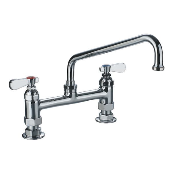 Whitehaus Heavy Duty Utility Bridge Faucet W/ An Extended Swivel Spout And Lvr H WHFS9813-12-C - main